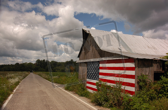 0125-IN   "All American Barn in the Clouds" (horizonal)
